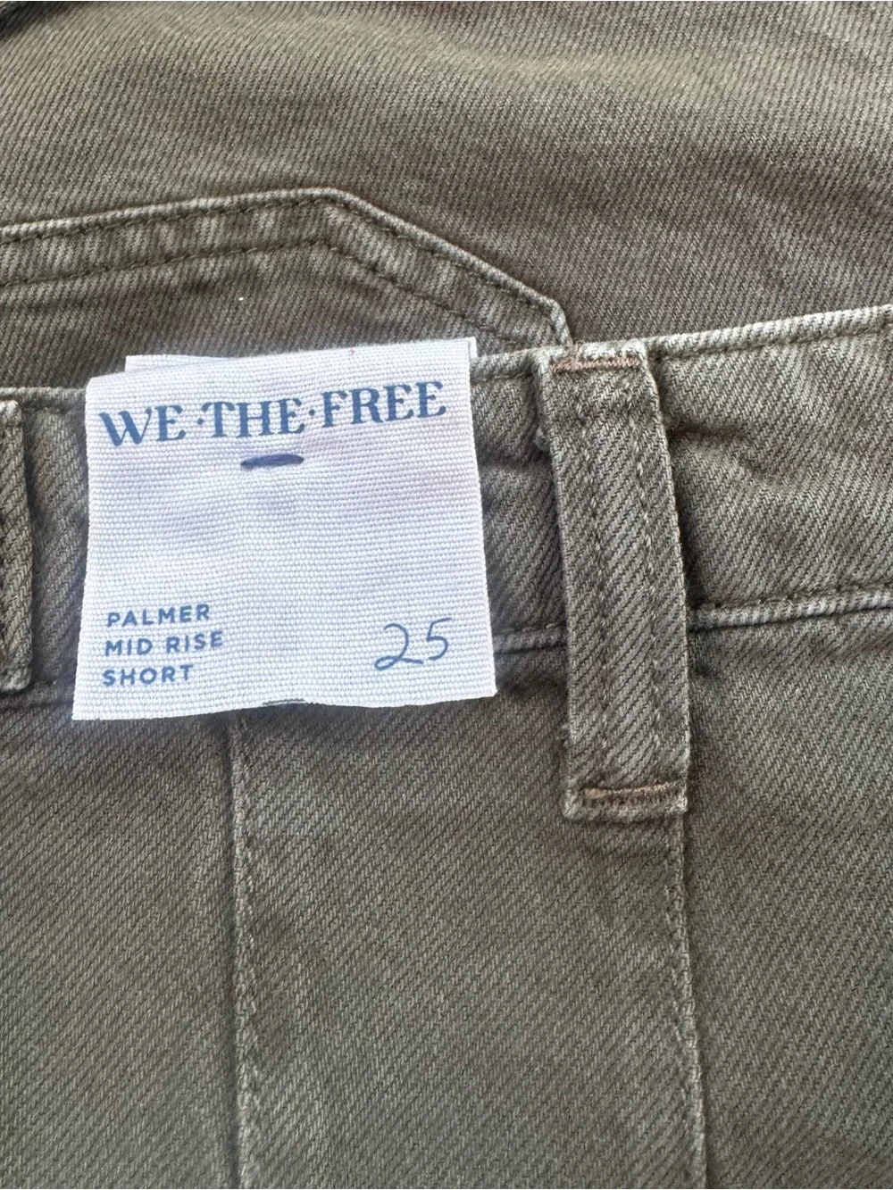 NWT Free People Palmer Cuffed Jean Shorts Green 25